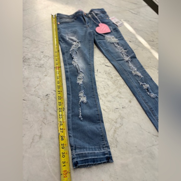 1st Kiss Girls Distressed Skinny Jeans - Blue - Picture 3 of 7